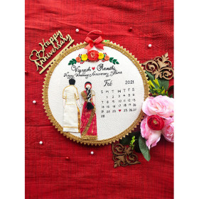 Save the date embroidery hoop